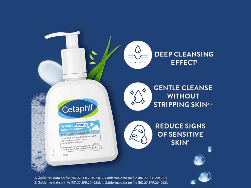 Cetaphil Hydrating Foaming Cream Cleanser - Image 2