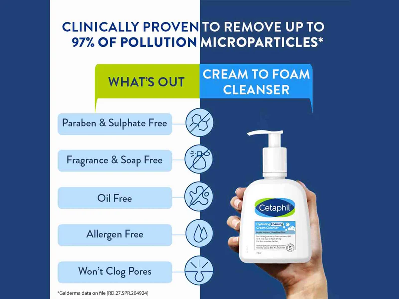 Cetaphil Hydrating Foaming Cream Cleanser - Image 3